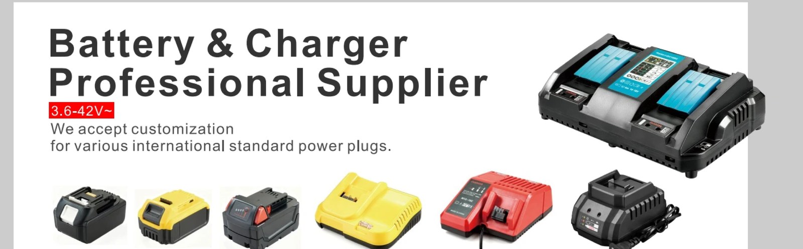 Battery and charger range